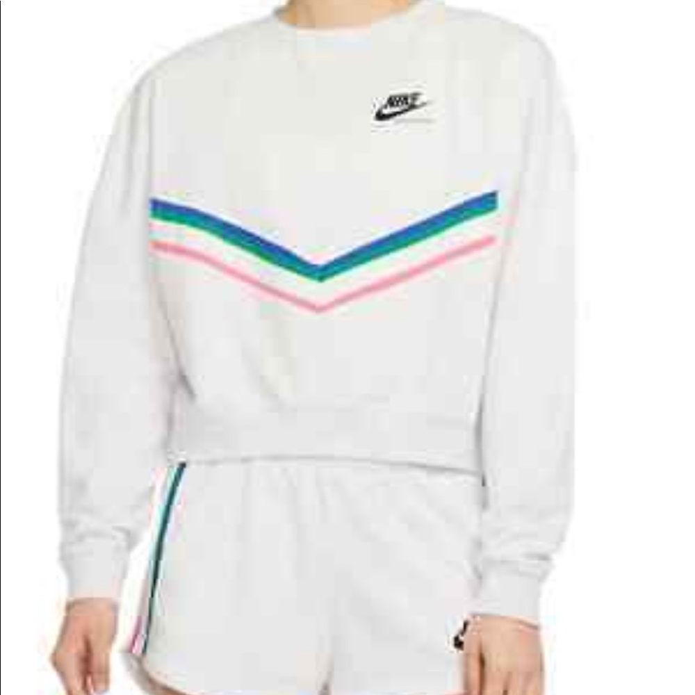 Nike Sportswear Heritage Fleece Crew Neck Retro Style Sweatshirt Size XS